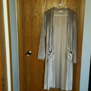 Long sleeve velour cardigan